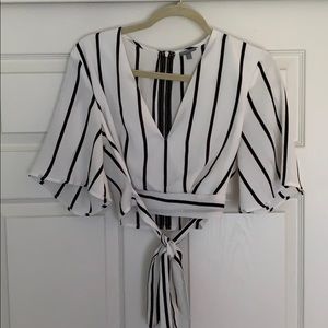 White striped Crop Top